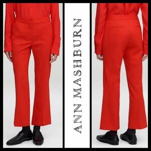 NWOT Ann Mashburn Slim Crop Flare Red Pants